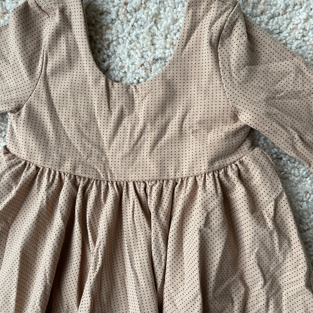 Brand New Remie Girl Size 6 Mocha Microdot Dress - Picture 4 of 4